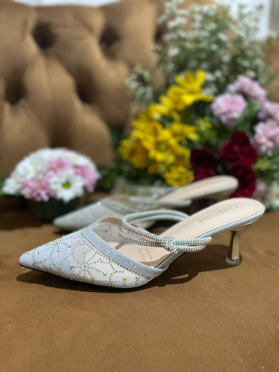 Heels LWRN 12 Silver Slip On