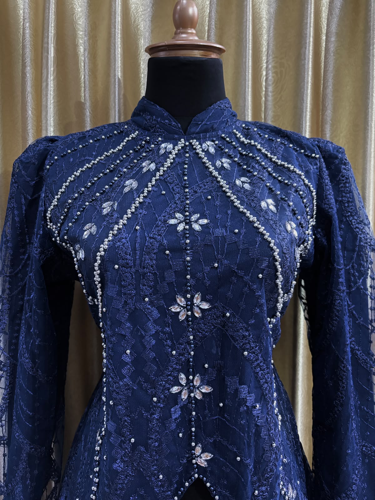 Kebaya Brokat Payet Standar Navy