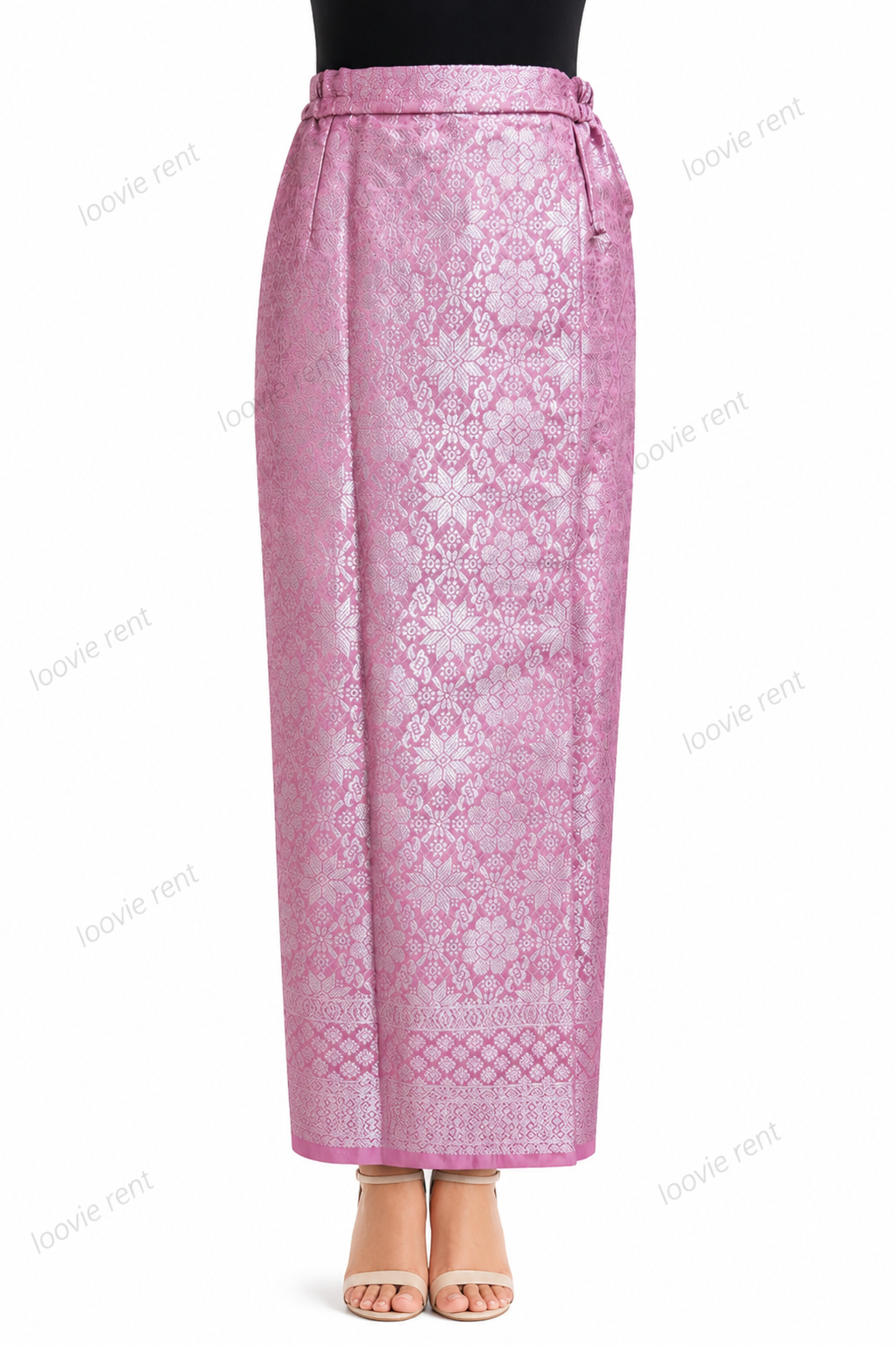 songket pink-silver
