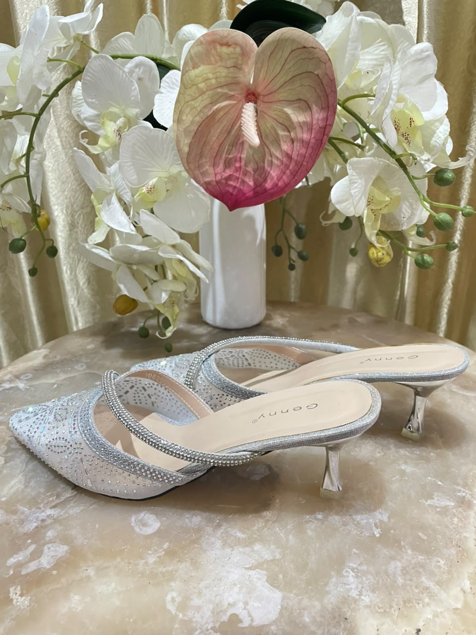 Heels GN41 silver slip on