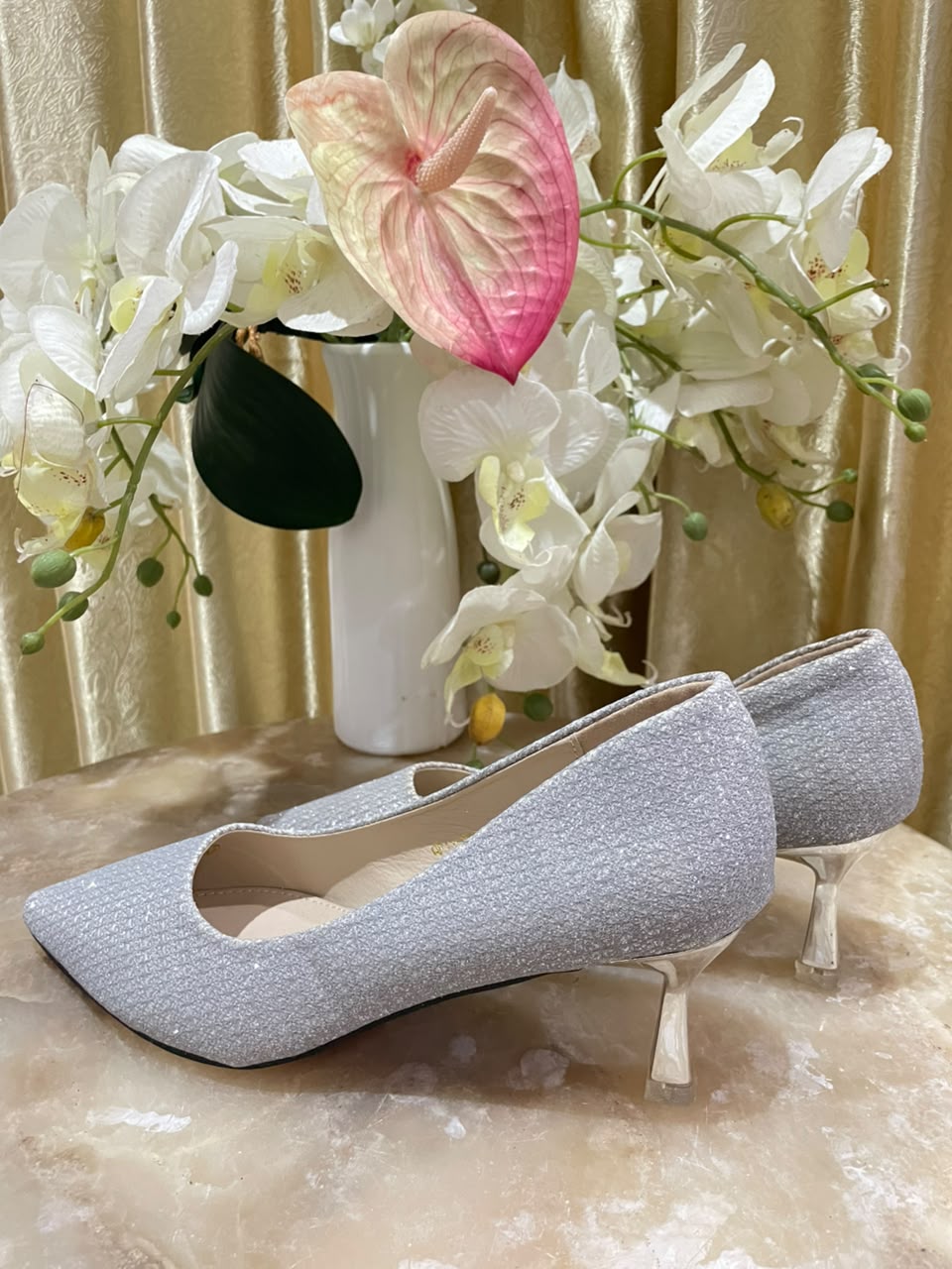 Heels GN38 Silver Gliter Pumps