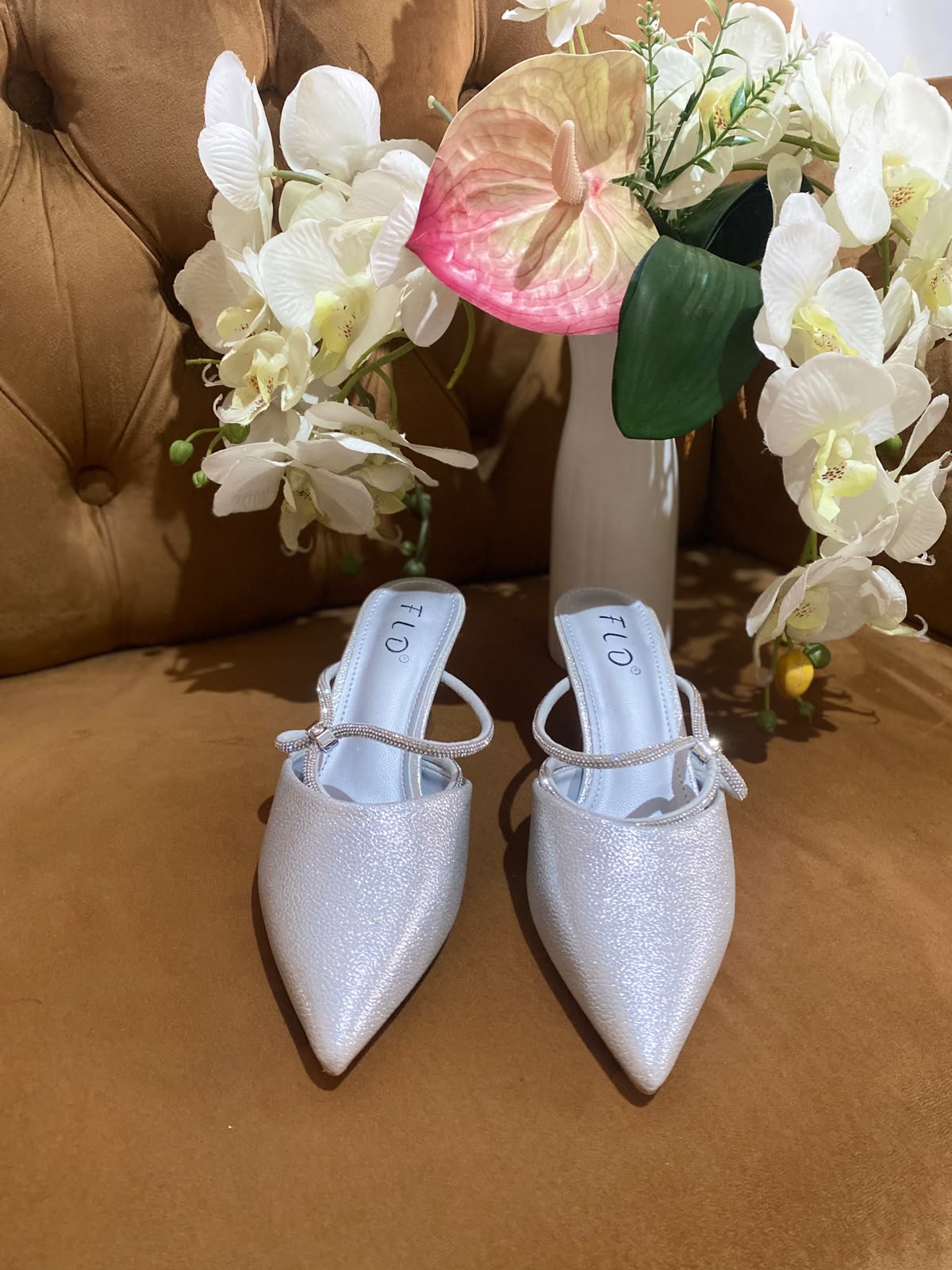 Heels FLD 04 Silver Slip On
