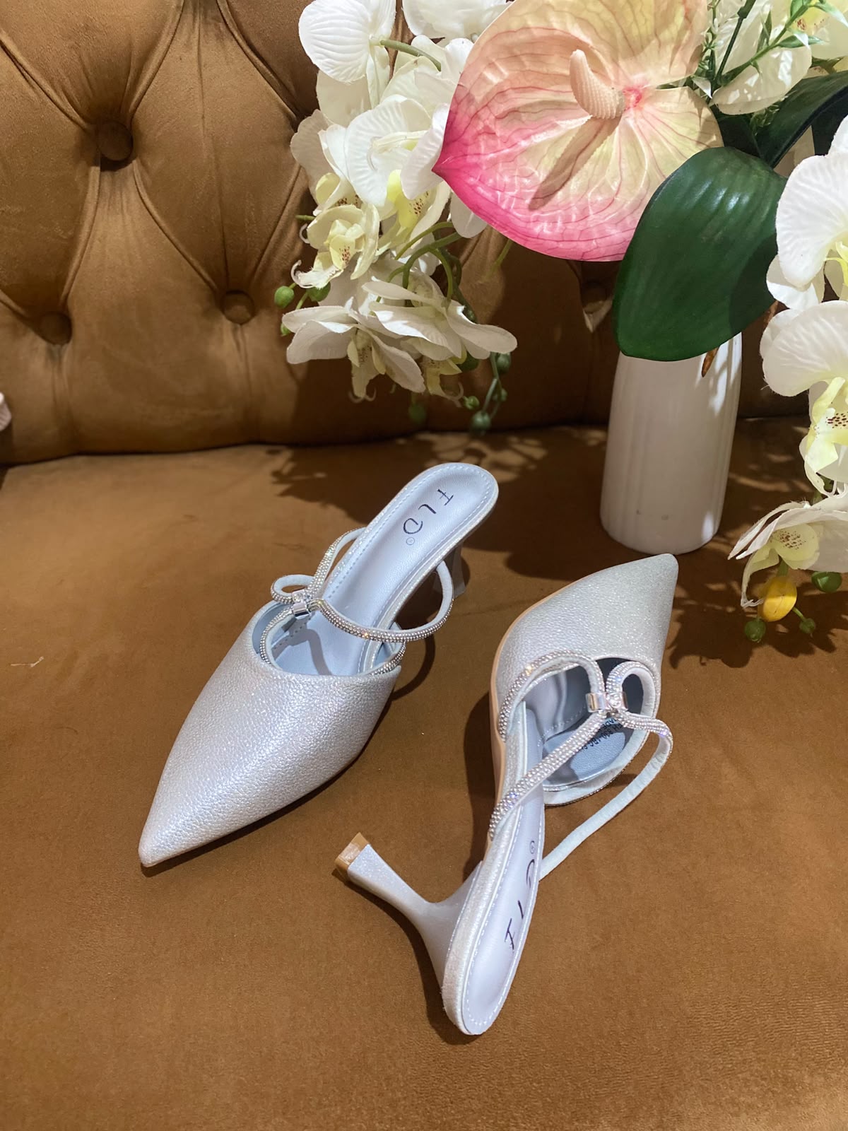 Heels FLD 04 Silver Slip On