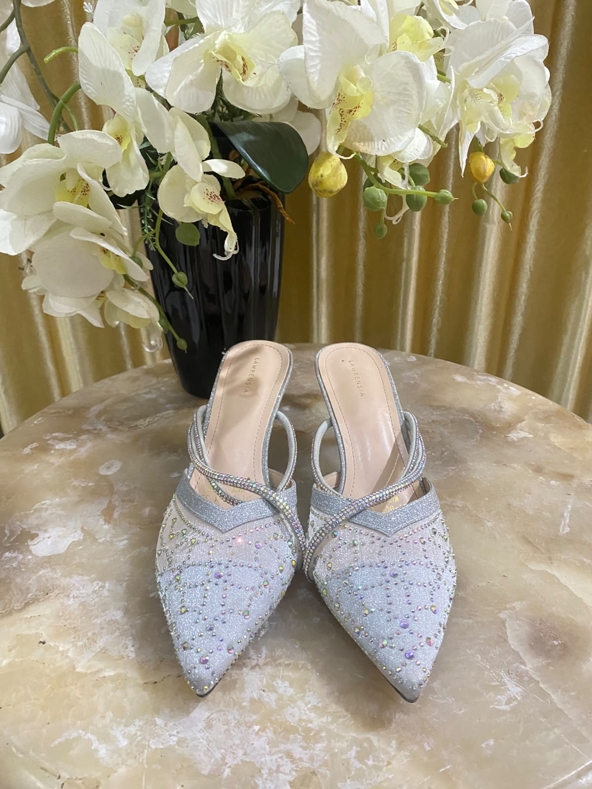 Heels LWRN 05 Silver Slip On