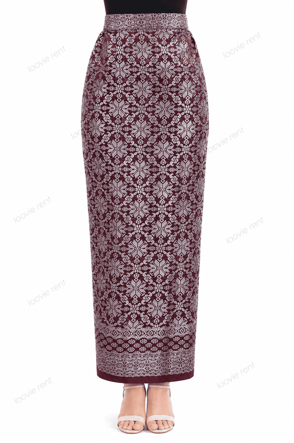 Songket Maroon-Silver V1