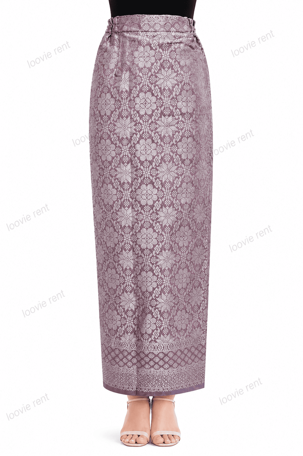 Songket mauve-silver