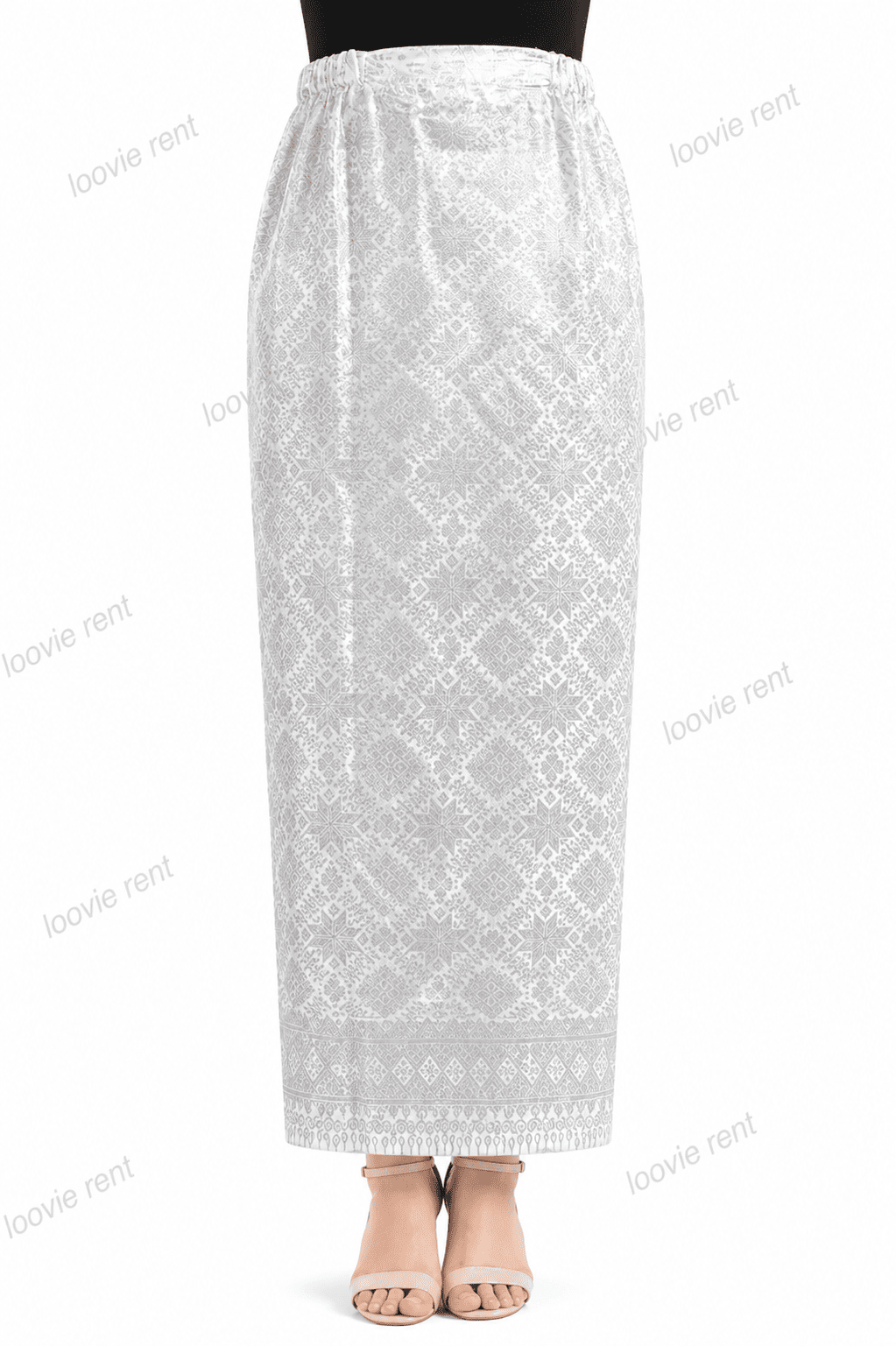 Songket white-silver