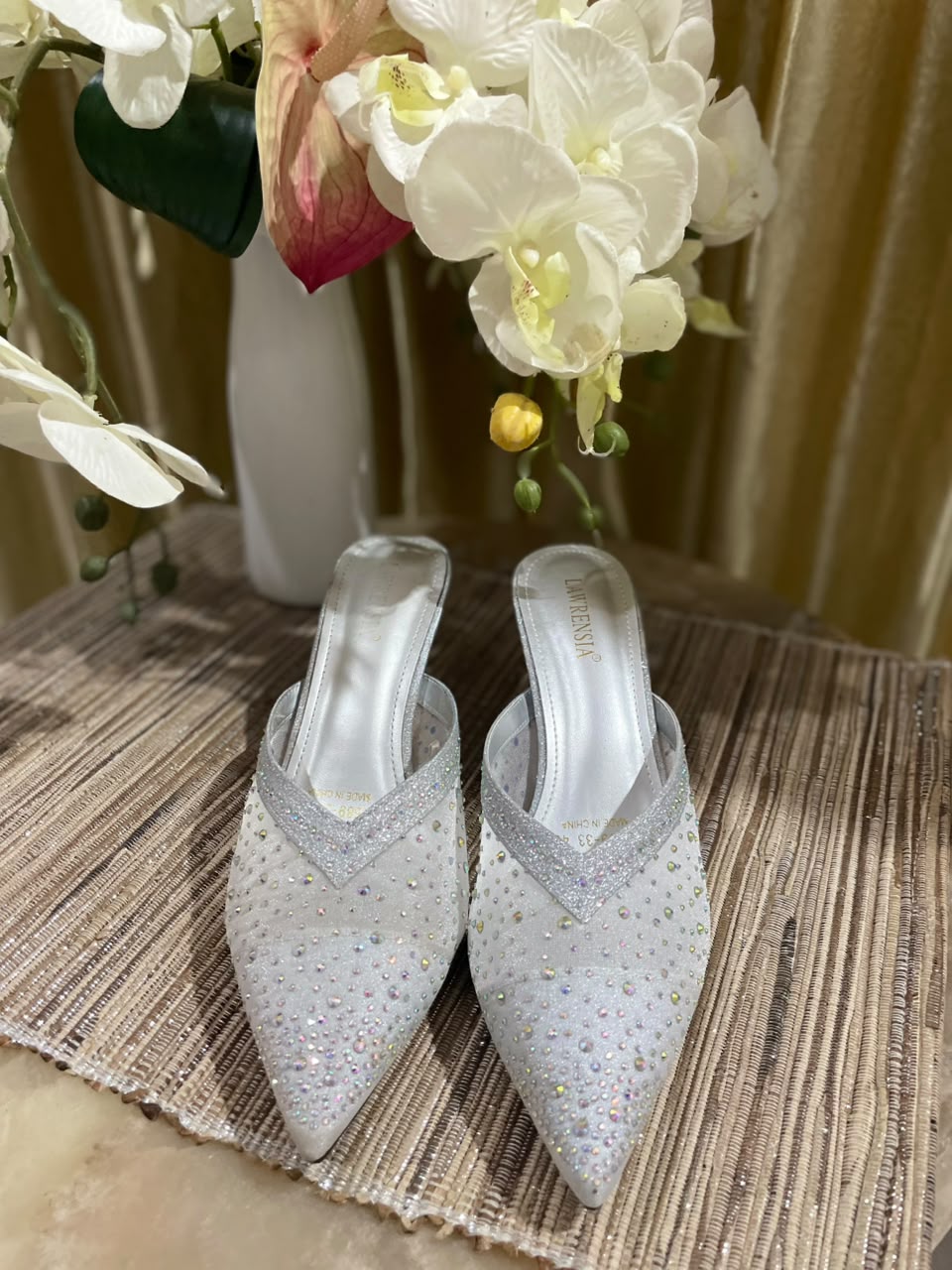 Heels LWRN 28 Silver Blink Slip on