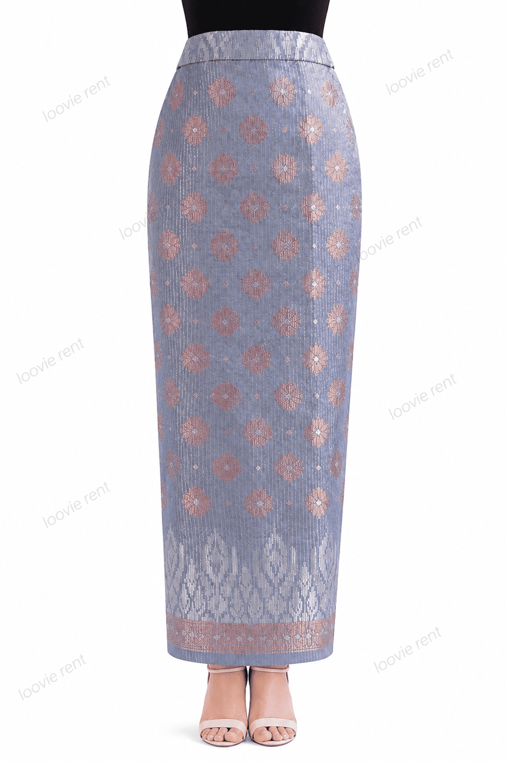 Songket softblue - rose gold